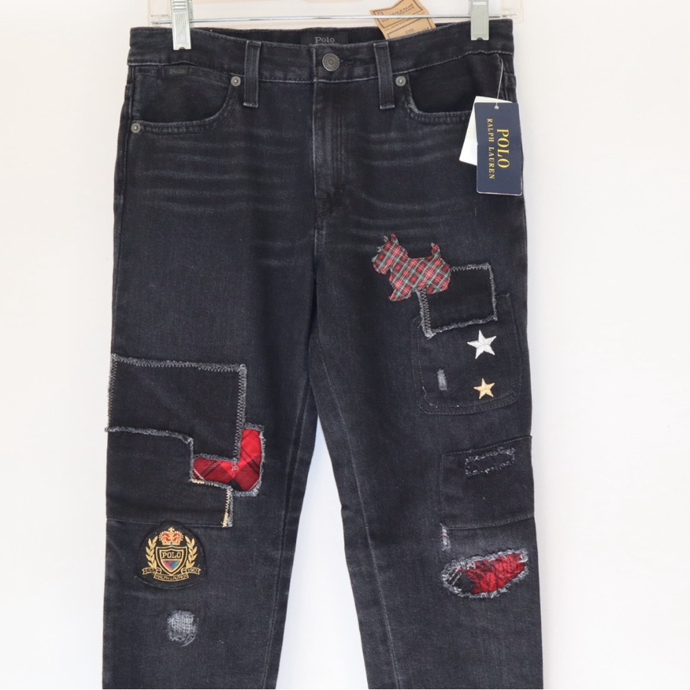 Polo by Ralph Lauren Kids Black Patchwork Denim Jeans
